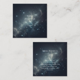 赤い繊細なやさしいグリッターの背景 スクエア名刺