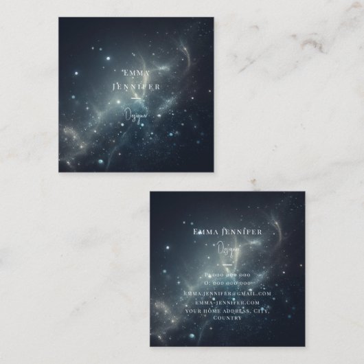 赤い繊細なやさしいグリッターの背景 スクエア名刺 (正面/裏面)