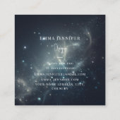 赤い繊細なやさしいグリッターの背景 スクエア名刺 (裏面)