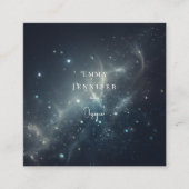 赤い繊細なやさしいグリッターの背景 スクエア名刺 (正面)