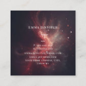 赤い繊細なやさしいグリッターの背景 スクエア名刺 (裏面)