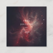 赤い繊細なやさしいグリッターの背景 スクエア名刺 (正面)