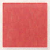 赤い繊細なミニマルエレガントスモダンパターン ガラスコースター (正面)