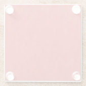 赤い繊細なミニマルエレガントスモダンパターン ガラスコースター (裏面)