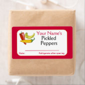 赤い缶詰パーソナライズされたラベル漬ピーマン ラベル (インサイチュ)