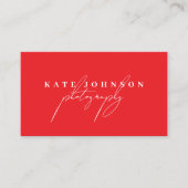 赤い署名スクリプトQRコードソーシャルメディア 名刺 (正面)