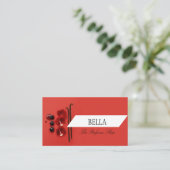 赤い美しい香水の名刺 名刺 (スタンド正面)