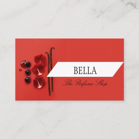 赤い美しい香水の名刺 名刺 (正面)