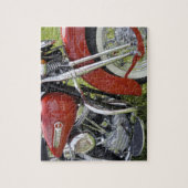 赤い美しい ジグソーパズル (縦)