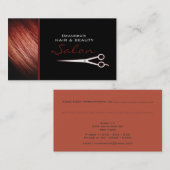 赤い美容師のサロンのアポイントメントの名刺 予約カード (正面/裏面)