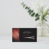 赤い美容師のサロンのアポイントメントの名刺 予約カード (スタンド正面)