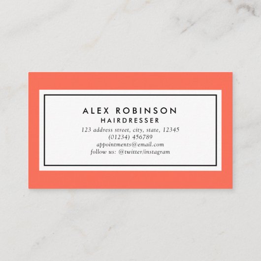 赤い美容院の円はロゴの名刺を切ります 予約カード (裏面)