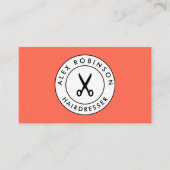 赤い美容院の円はロゴの名刺を切ります 予約カード (正面)