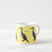 赤い義足の鵜の鳥の漫画イラストレーション エスプレッソカップ (正面右)