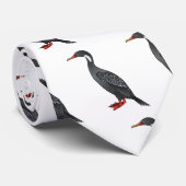 赤い義足の鵜の鳥の漫画イラストレーション ネクタイ (ロール)