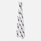 赤い義足の鵜の鳥の漫画イラストレーション ネクタイ (裏面)