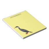 赤い義足の鵜の鳥の漫画イラストレーション ノートパッド (アングル)