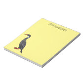 赤い義足の鵜の鳥の漫画イラストレーション ノートパッド (回転)