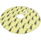 赤い義足の鵜の鳥の漫画イラストレーション ブラッシュドポリエステルツリースカート (アングル)