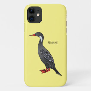 赤い義足の鵜の鳥の漫画イラストレーション iPhone 11 ケース