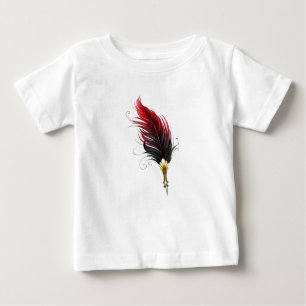 赤い羽根の金ペン ベビーTシャツ