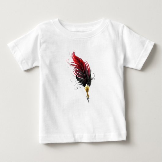 赤い羽根の金ペン ベビーTシャツ (正面)