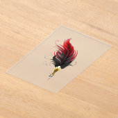 赤い羽根ペン(金ゴールドペン) アクリル招待状 (レイダウン)