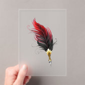 赤い羽根ペン(金ゴールドペン) アクリル招待状 (インサイチュ (ポータブル))