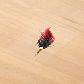 赤い羽根ペン(金ゴールドペン) アクリル招待状 (レイダウン)