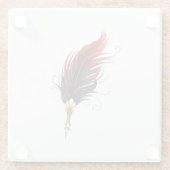 赤い羽根ペン(金ゴールドペン) ガラスコースター (裏面)