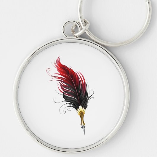 赤い羽根ペン(金ゴールドペン) キーホルダー (正面)