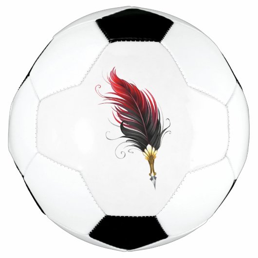 赤い羽根ペン(金ゴールドペン) サッカーボール (正面)