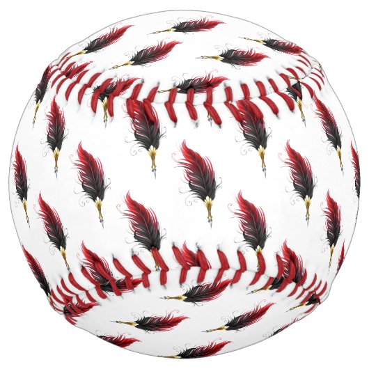 赤い羽根ペン(金ゴールドペン) ソフトボール (正面)