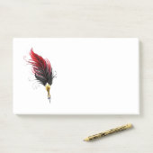 赤い羽根ペン(金ゴールドペン) ポストイット (デスク)