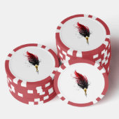 赤い羽根ペン(金ゴールドペン) ポーカーチップ (積み重ね)