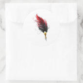 赤い羽根ペン(金ゴールドペン) ラウンドシール (バッグ)