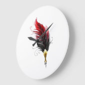 赤い羽根ペン(金ゴールドペン) ラージ壁時計 (傾斜)