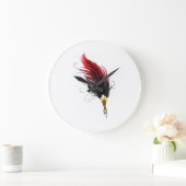 赤い羽根ペン(金ゴールドペン) ラージ壁時計 (ホーム)