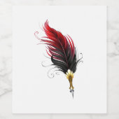 赤い羽根ペン(金ゴールドペン) ワインラベル (シングルラベル)