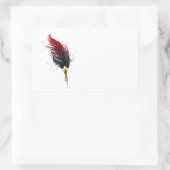 赤い羽根ペン(金ゴールドペン) 長方形シール (バッグ)