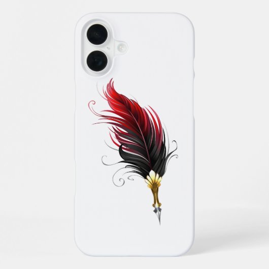 赤い羽根ペン(金ゴールドペン) iPhoneケース (裏面)