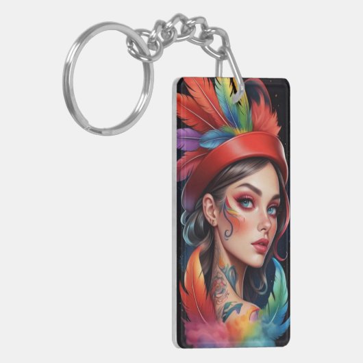 赤い羽 キーホルダー (正面左)