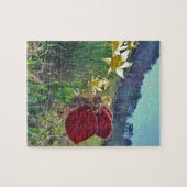 赤い翼の妖精と水仙 ジグソーパズル (横)