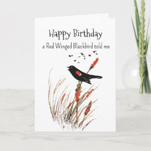 赤い翼の黒鳥の個性 誕生日 おもしろ 鳥 カード