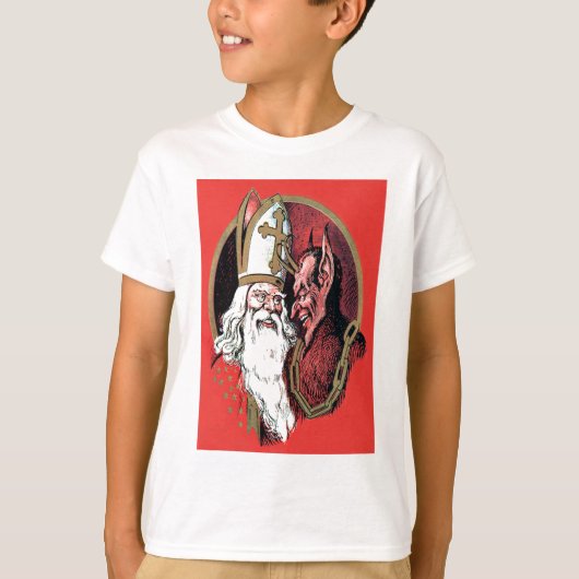 赤い聖ニコラスクランプス Tシャツ (正面)