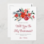 赤い聖降誕祭のポインセチアは私の花嫁になる ポストカード (正面/裏面)