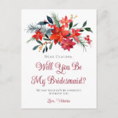 赤い聖降誕祭のポインセチアは私の花嫁になる ポストカード (正面)