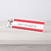 赤い聴診器を持つ可愛いコアラナース デスクネームプレート (正面)