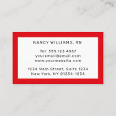 赤い聴診器を持つ可愛いコアラナース 名刺 (裏面)