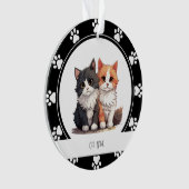 赤い肉球の猫名前オーナメント オーナメント (正面)